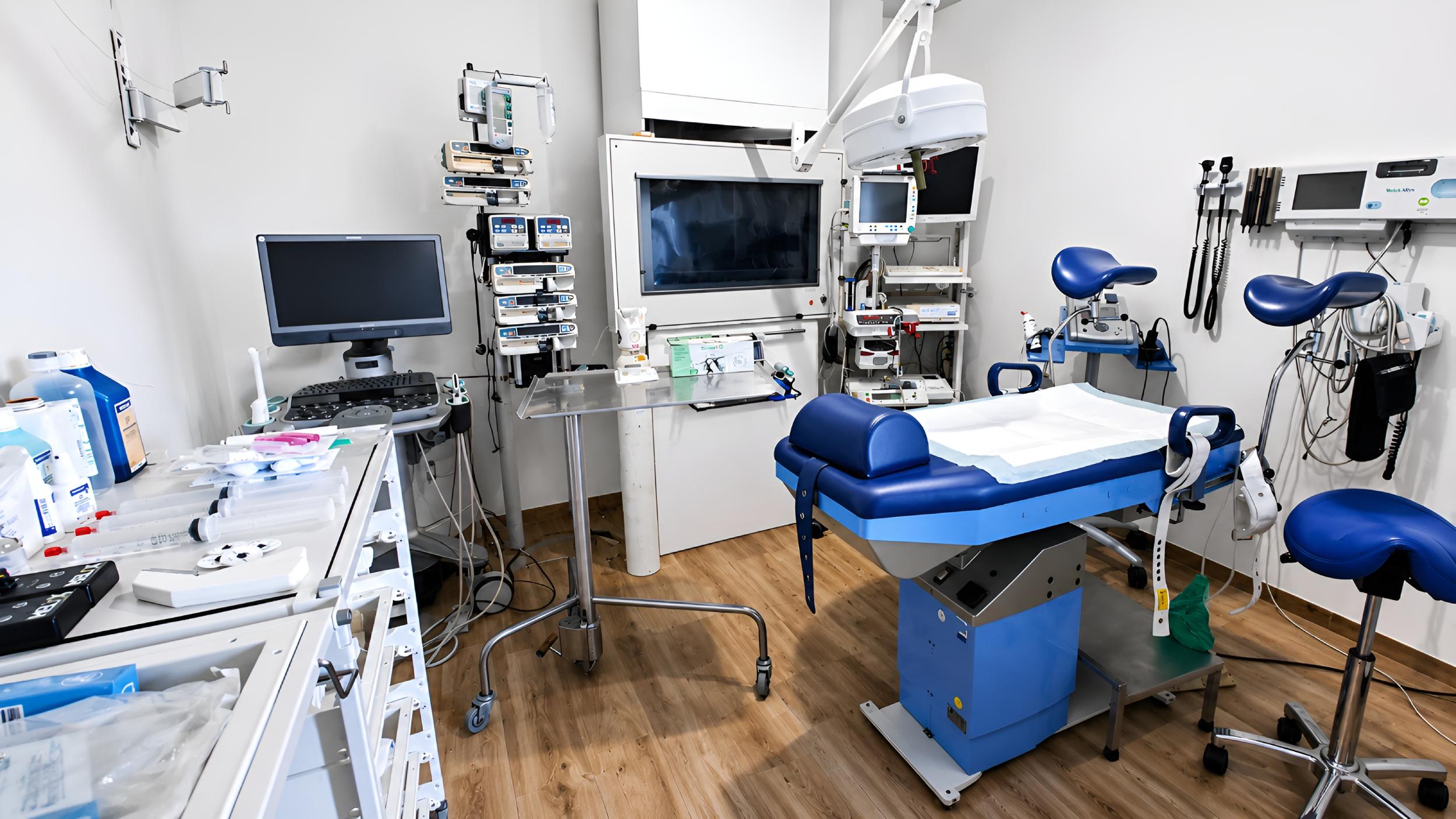 Medical cabinet details and fetish equipment at Amara Clinic